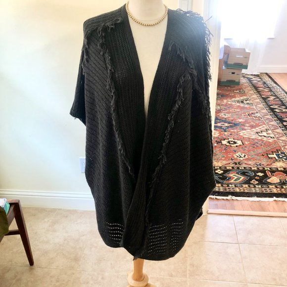 Like New Ella Moss Fringe Open Cardigan Size M/L - Picture 2 of 6